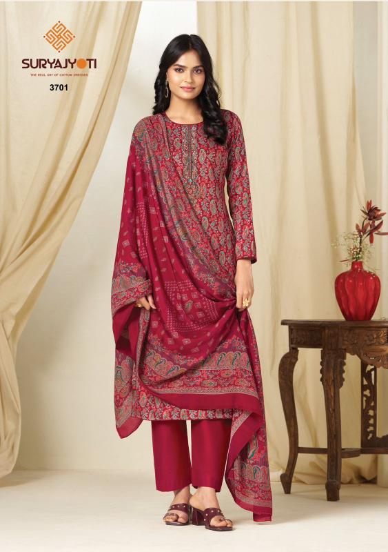 Suryajyoti kalki vol-37 printed self dress material wholesale